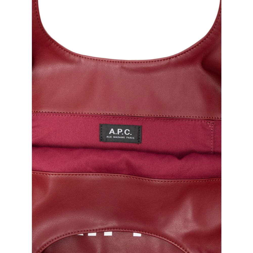 A.p.c. Stijlvolle Bordeaux Tote Tas met Print Red Dames