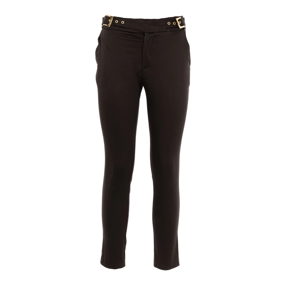 Fracomina Chino broek met riem in beige Black Dames