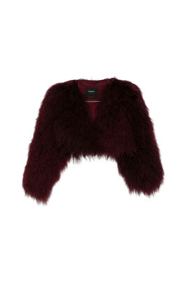 burgundy-fur-v-neck-outerwear