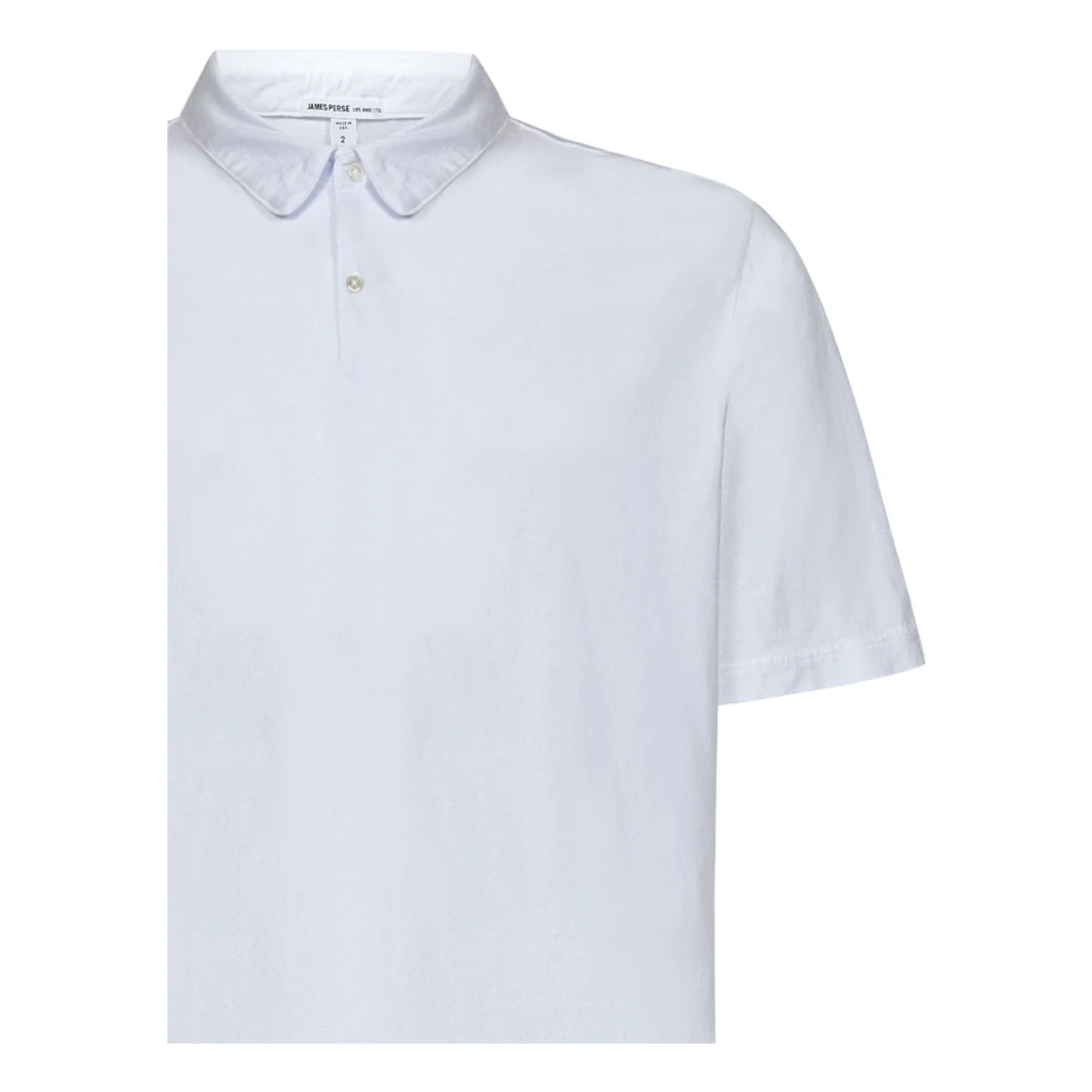 James Perse Witte Suede Jersey Polo Shirt White Heren