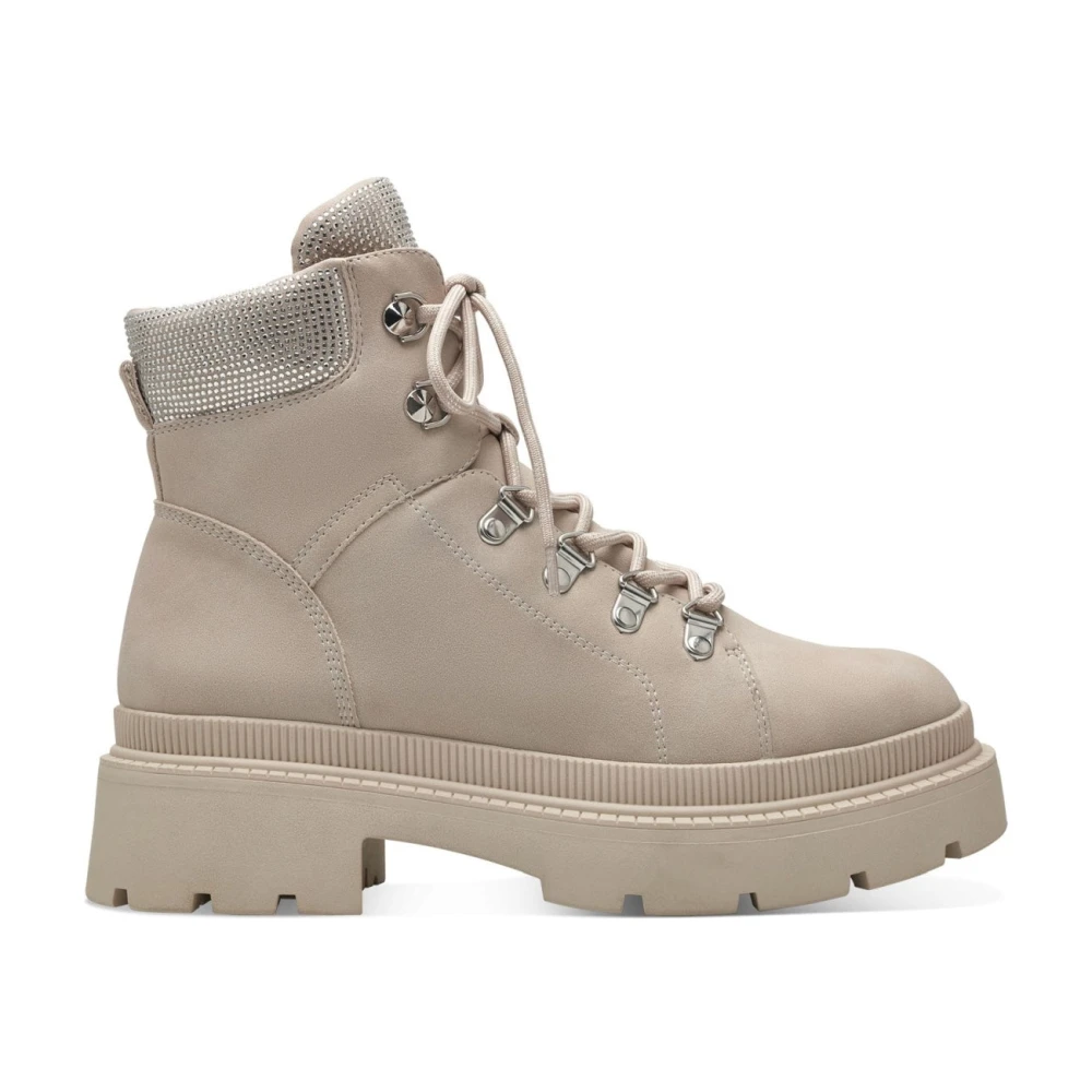 Tamaris Women's Beige Ankle Boots - Lace-Up Boots - 4 Uk - Shoes