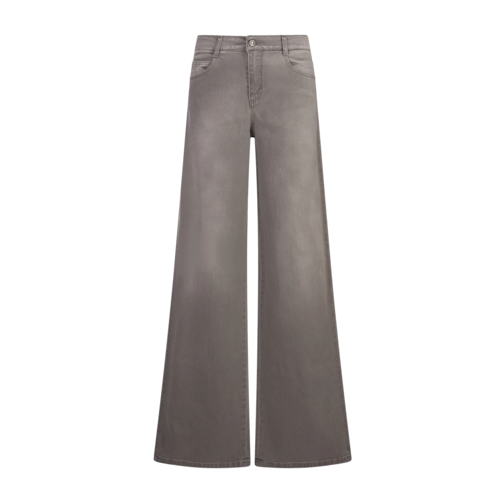 Ermanno Scervino Grijze Wide-Leg Denim Jeans Gray Dames