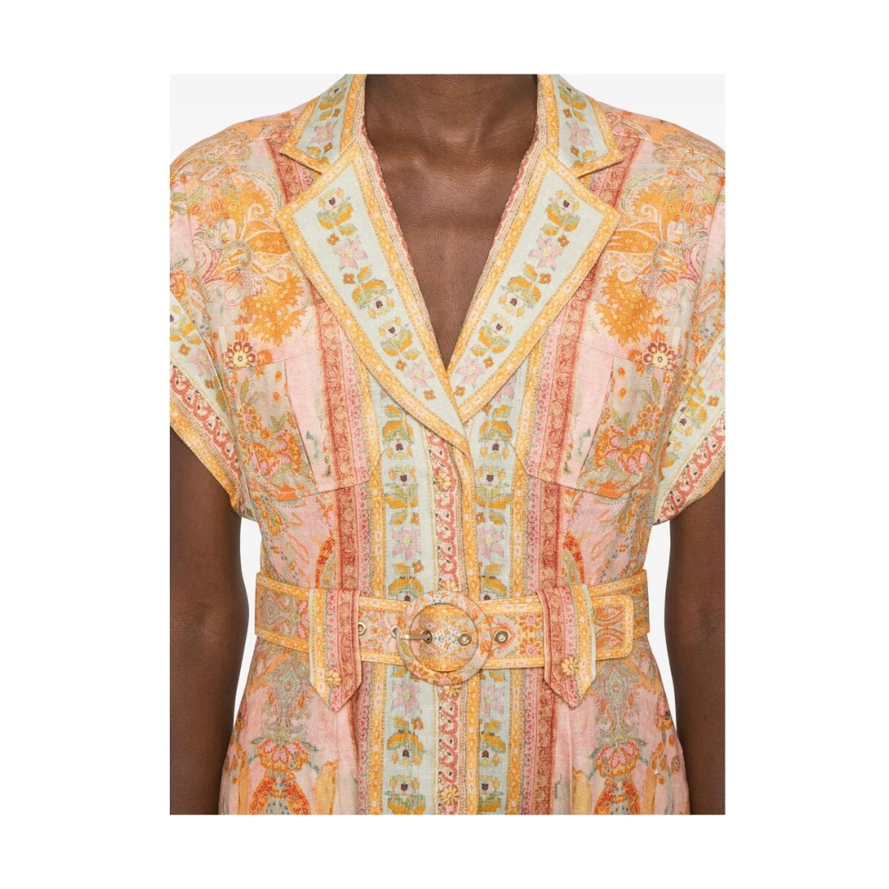 Zimmermann Grafische Print Linnen Jurk Multicolor Dames