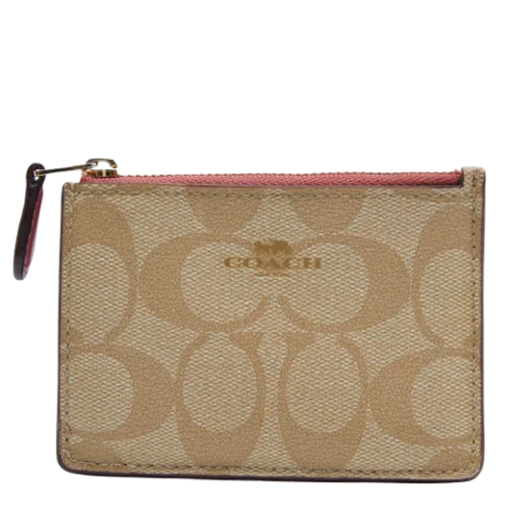 Coach Pre-owned Coated canvas wallets Beige Dames