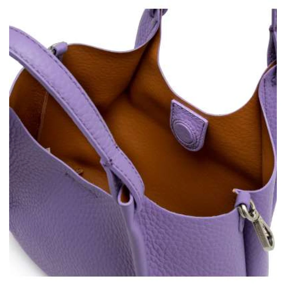 Gianni Chiarini Middelgrote tas van graanleer Purple Dames