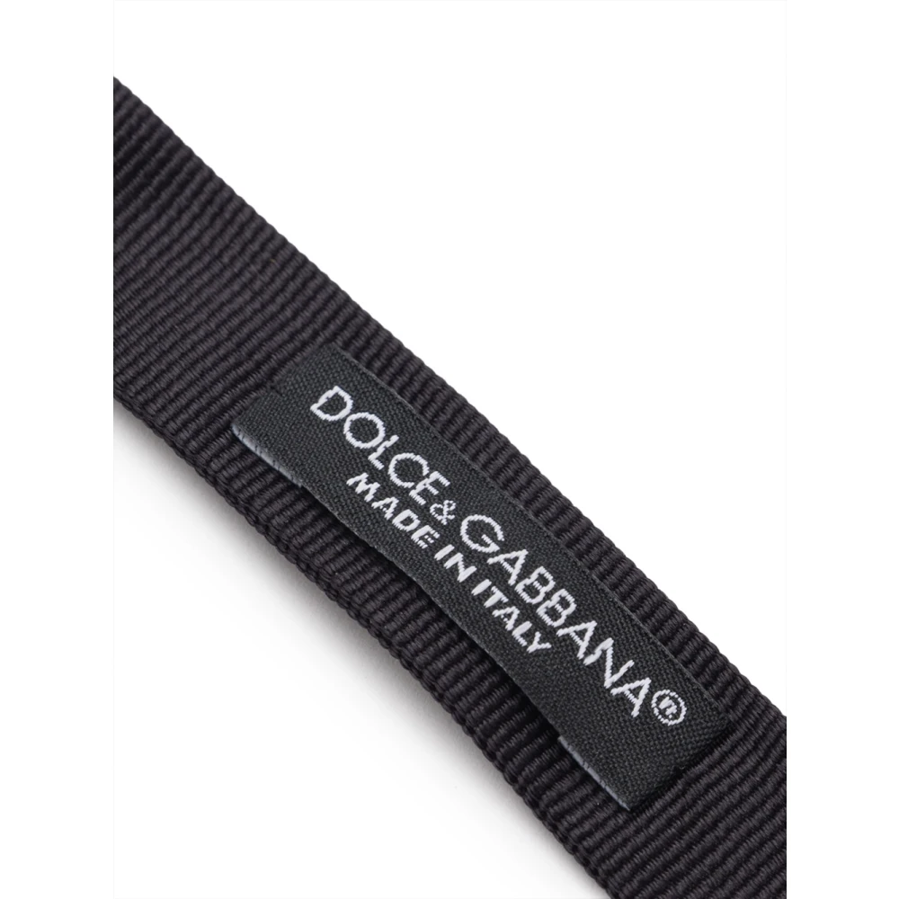 Dolce & Gabbana Zwarte Zijden Vlindersjaal Black Heren
