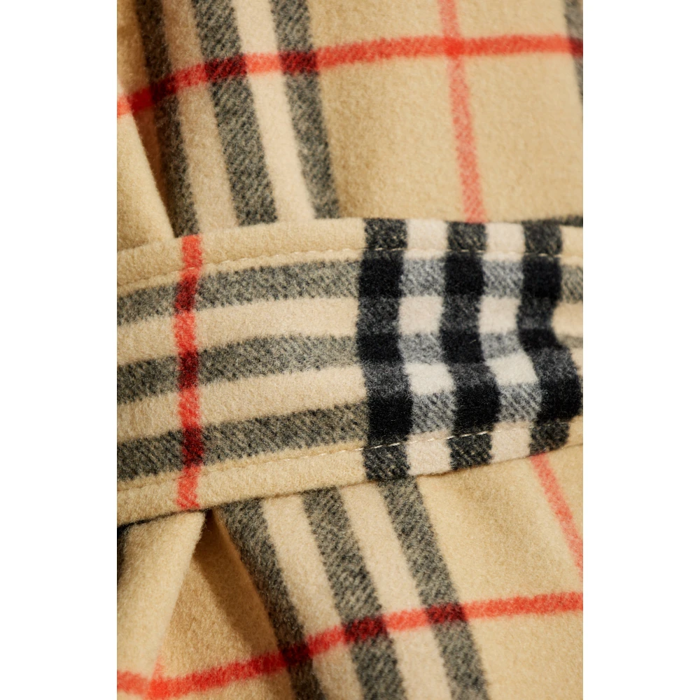 Burberry Wollen jas met riem Beige Dames