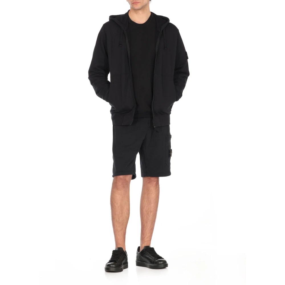 Stone Island Blauwe Katoenen Hoodie Blue Heren