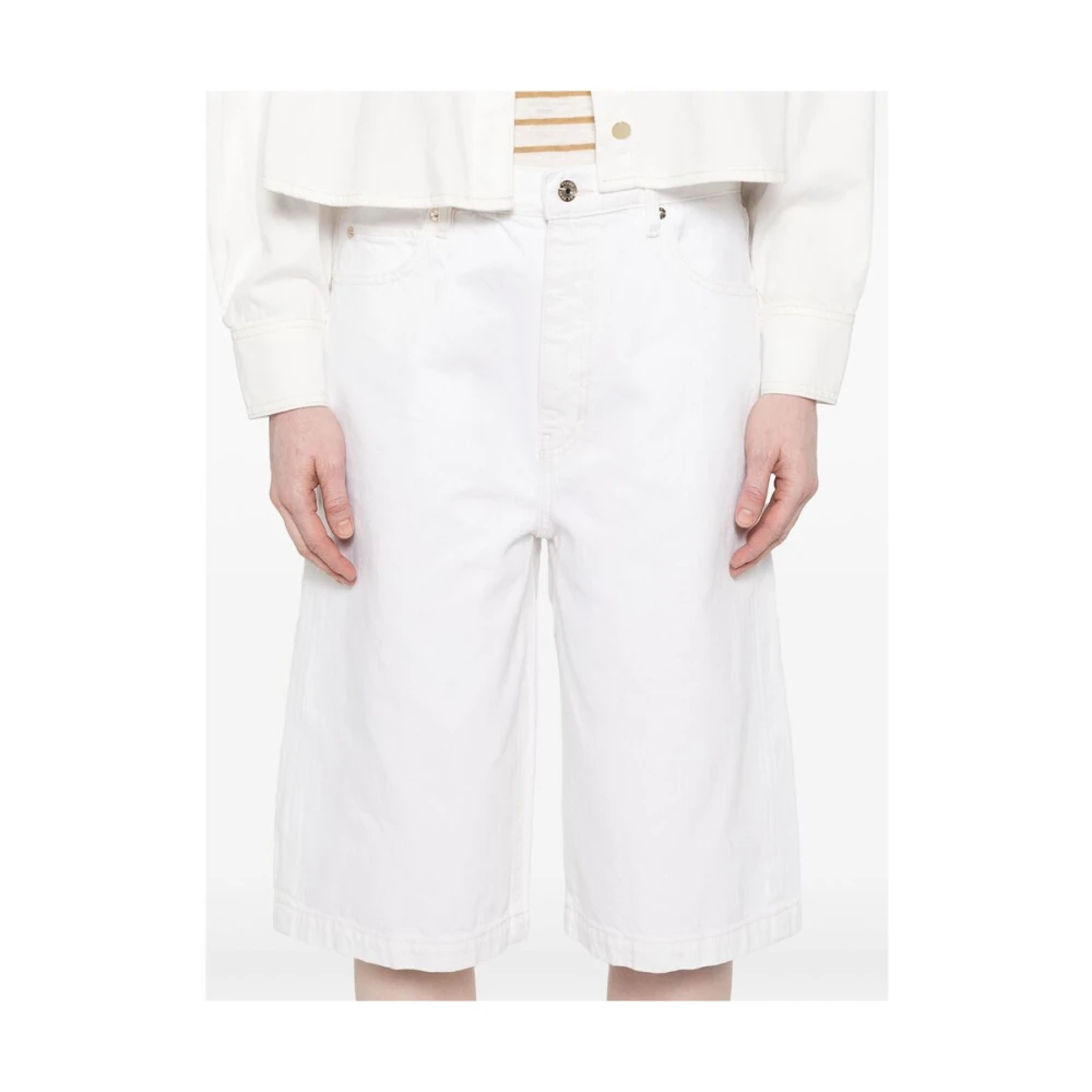 Frame Witte Knoop Rits Klassieke Zak Jeans White Dames