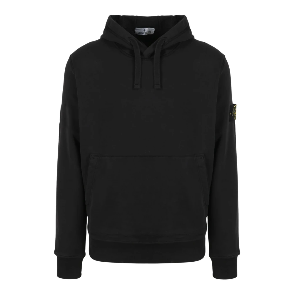 Stone Island Klassieke Logo Hoodie met Badge Black Heren