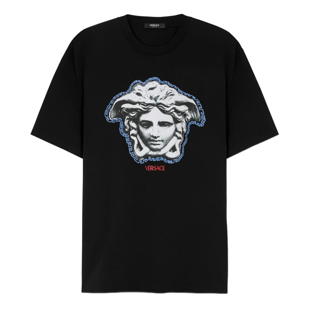 Versace Men's Black T-Shirts, S, Sculptural Medusa Cotton Jersey T-Shirt
