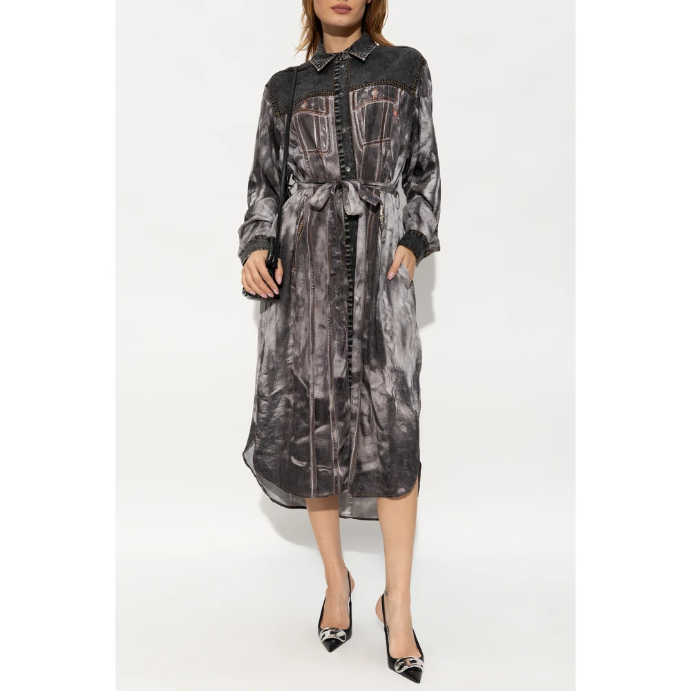 Diesel D-Anish-A jurk met kraag Gray Dames