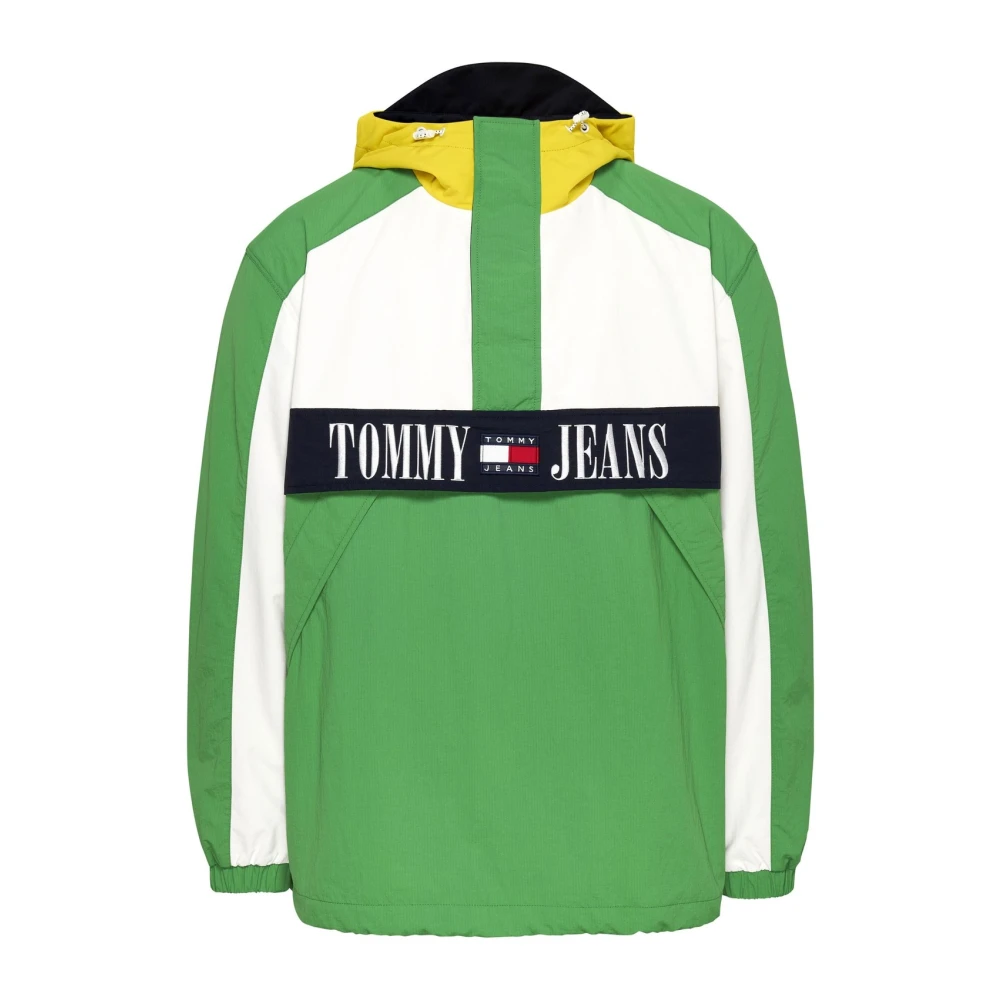 Tommy Jeans Men's Green Chicago Oversized Jacket /White - Light Jackets - Xl - Jackets