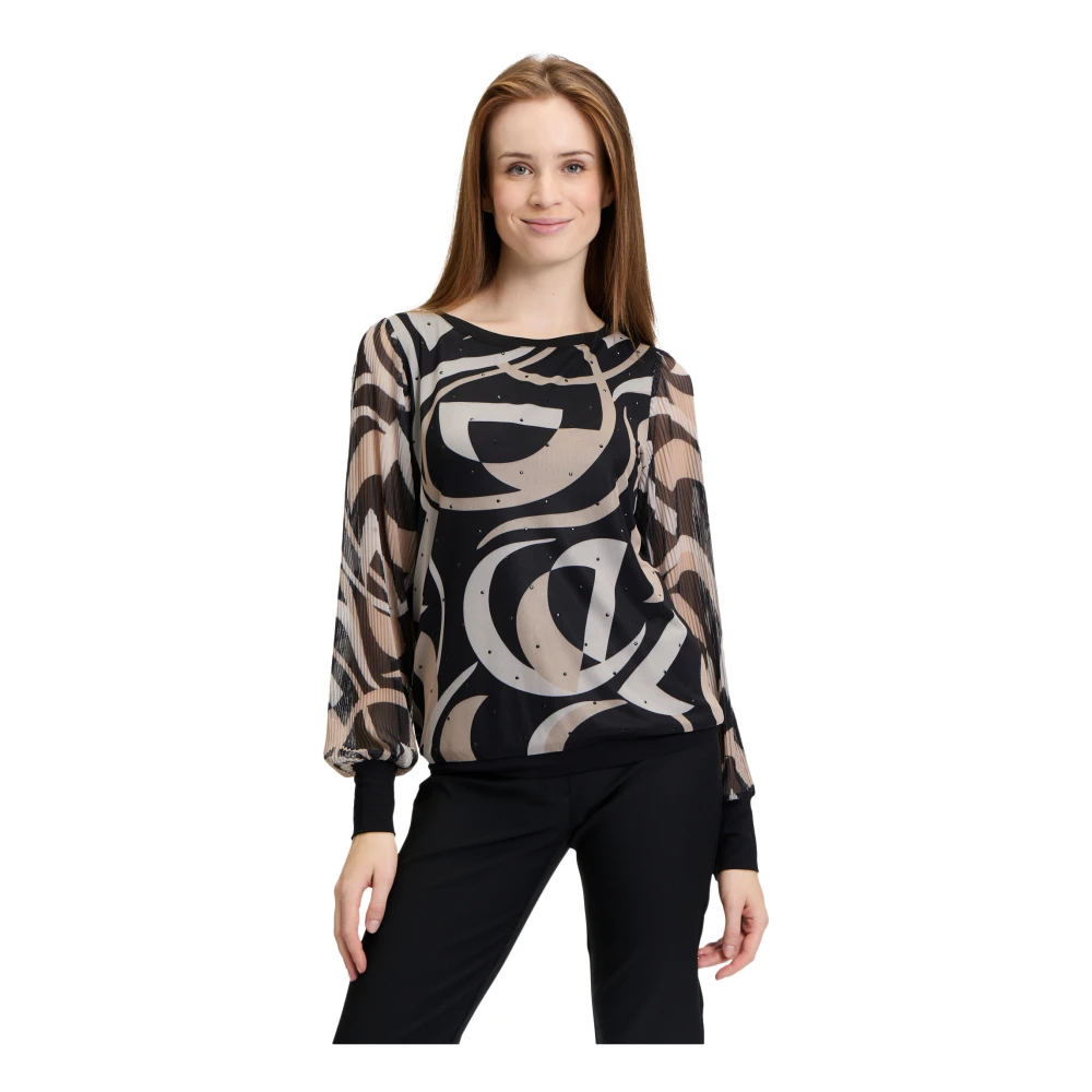 Betty Barclay Grafisch Ontwerp Langarmshirt Black Dames