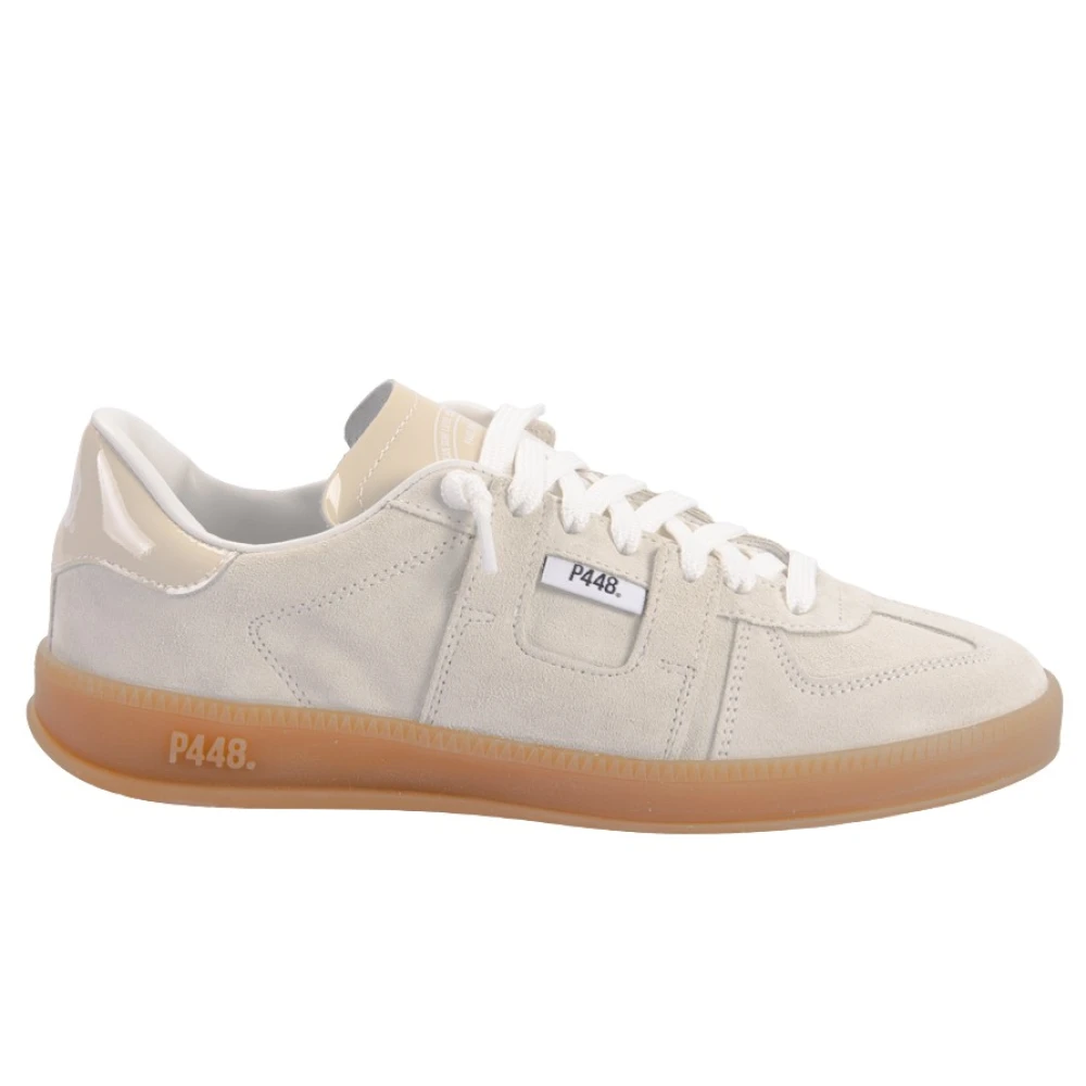 P448 Women's Beige Leather Trainers Sand Rubber Sole