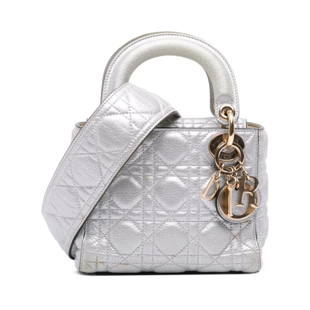 Dior Vintage Women's Gray Pre-Owned Top Handle Satchel Bag
