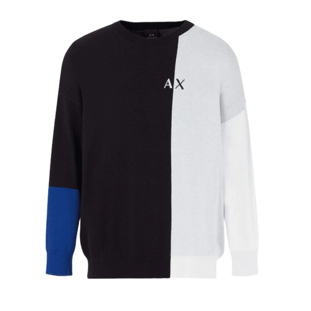 Armani Exchange Rondhals gebreide trui Black Heren