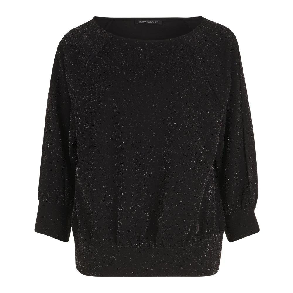 Betty Barclay Glitter Oversized Shirt met Cut-Outs Black Dames