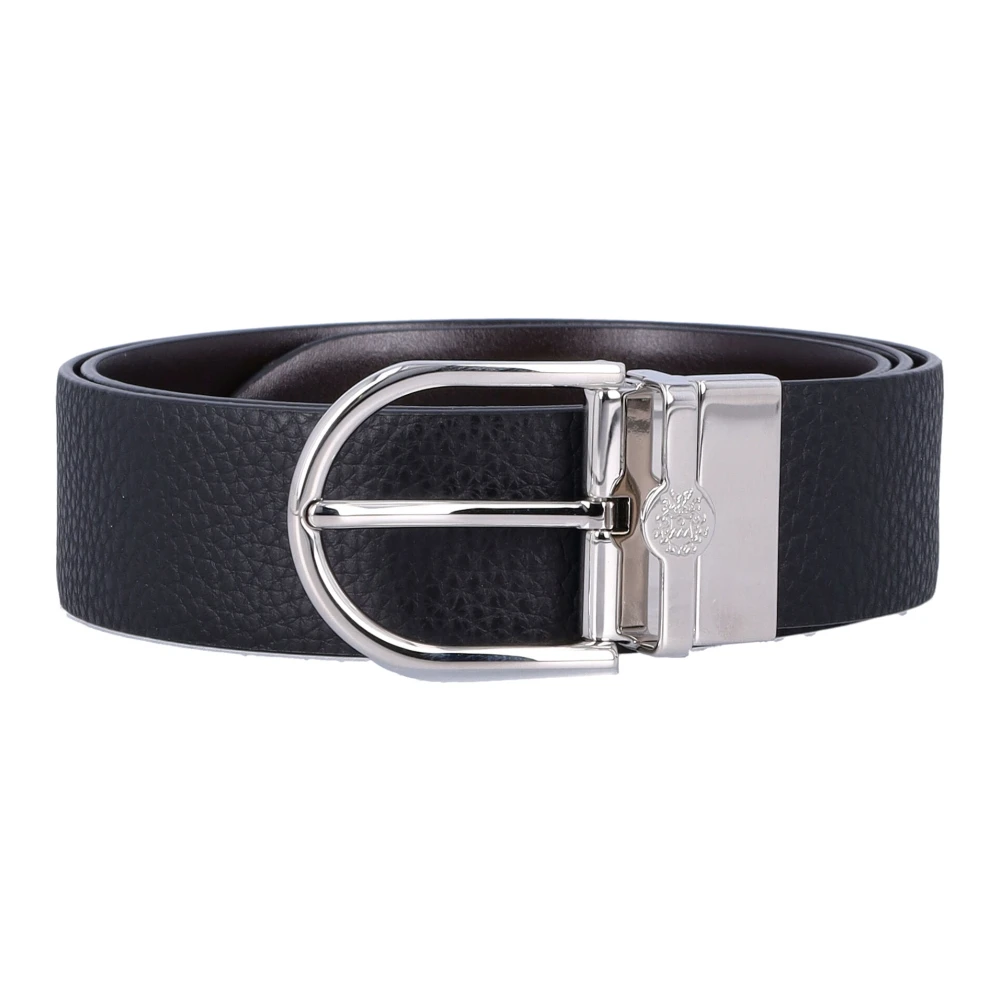 Bally Zwart ebony+pal Ss25 Omkeerbare Leren Riem Black Heren