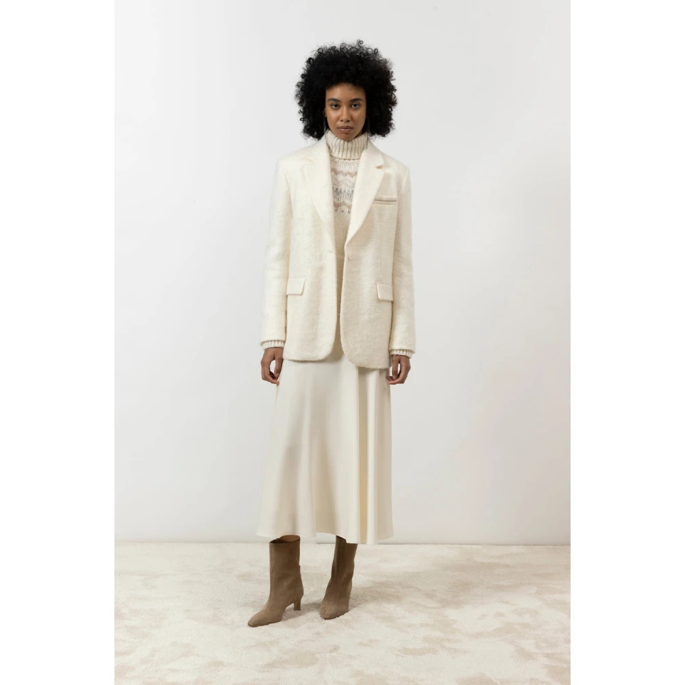 PESERICO Zachte viscose blend rok met riem Beige Dames