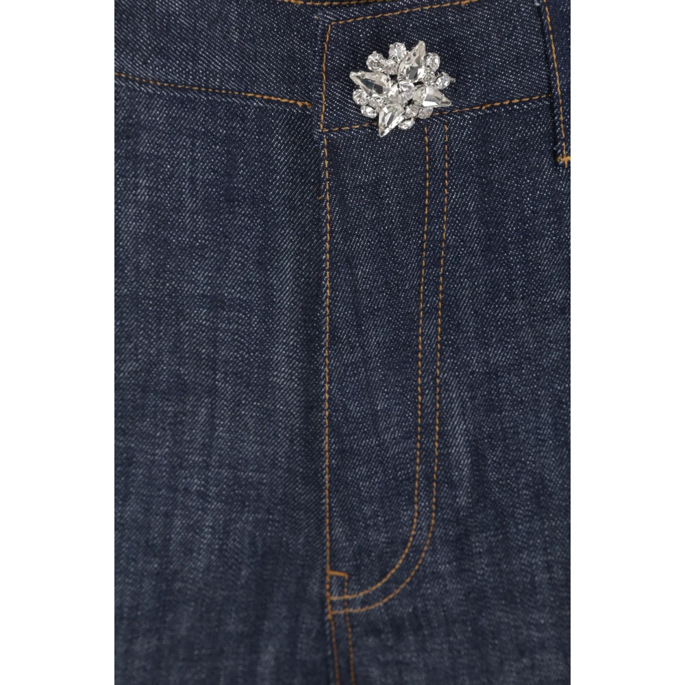AZ Factory Oversized Denim Jeans met Kristal Knoop Blue Dames