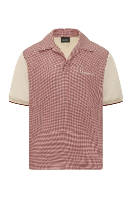 Virgin Wool Linen Pied de Poule Polo