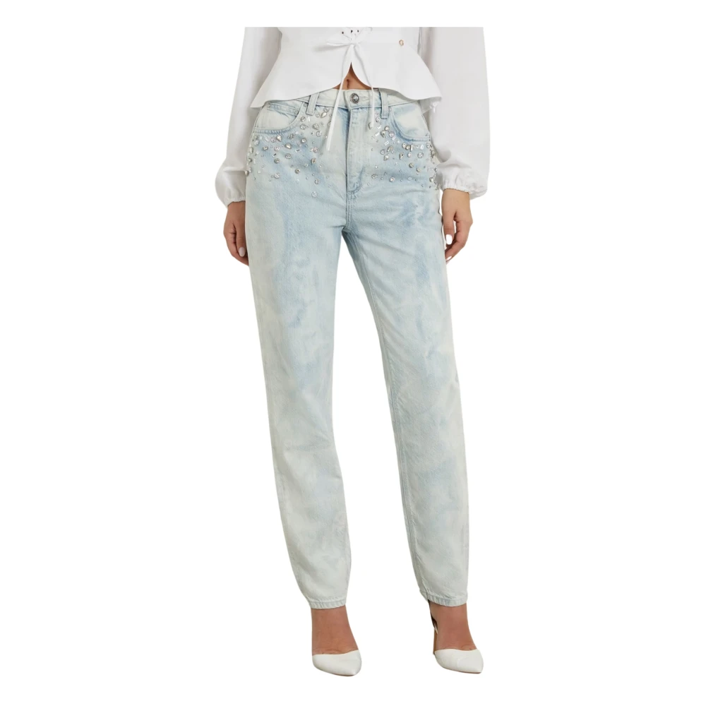 Guess Mom Jeans Lichtblauw Blue Dames