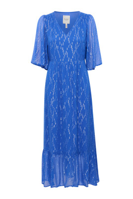 robe-bleue-lurex-avec-manches-a-volants