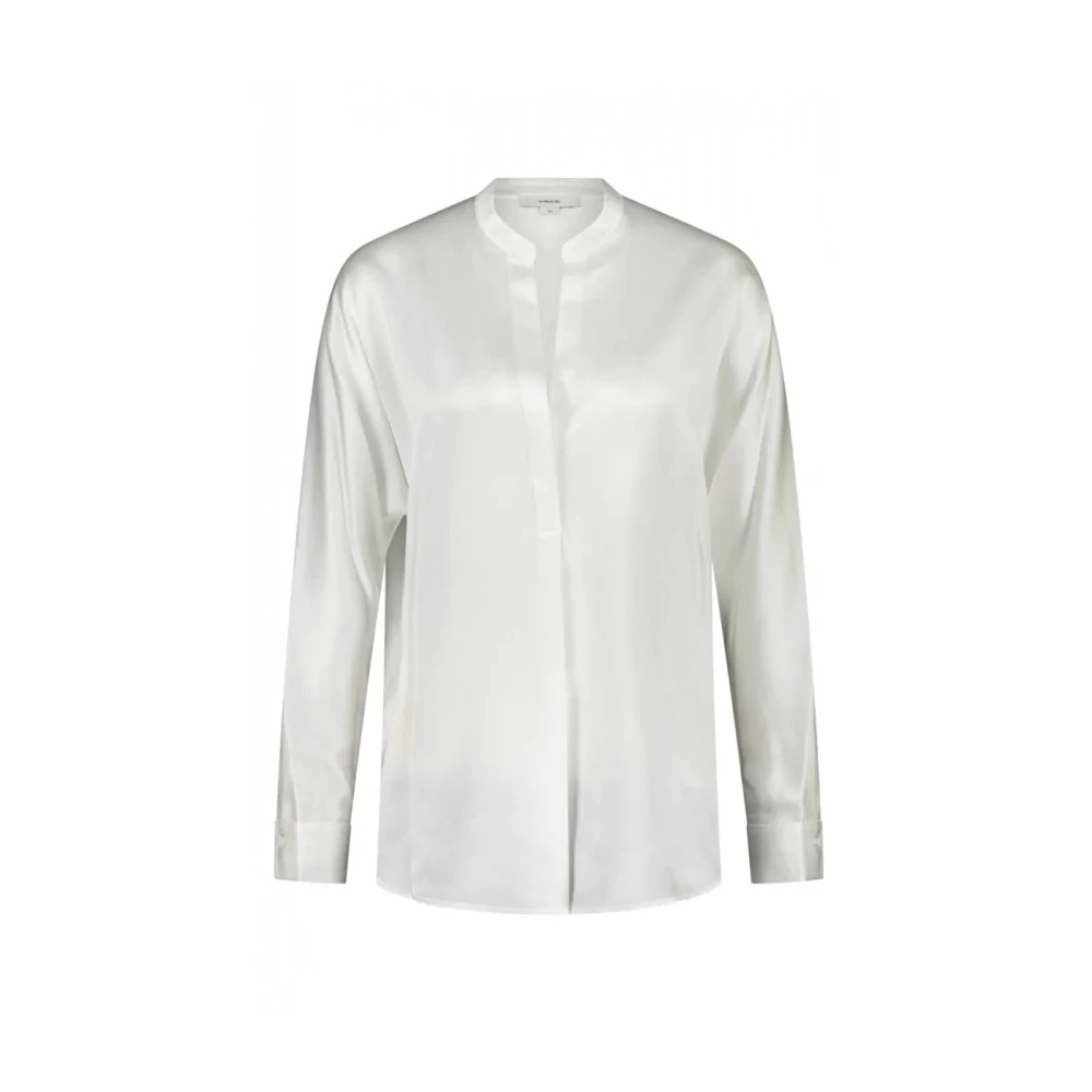 Vince Zijden blouse met verborgen knopen White Dames