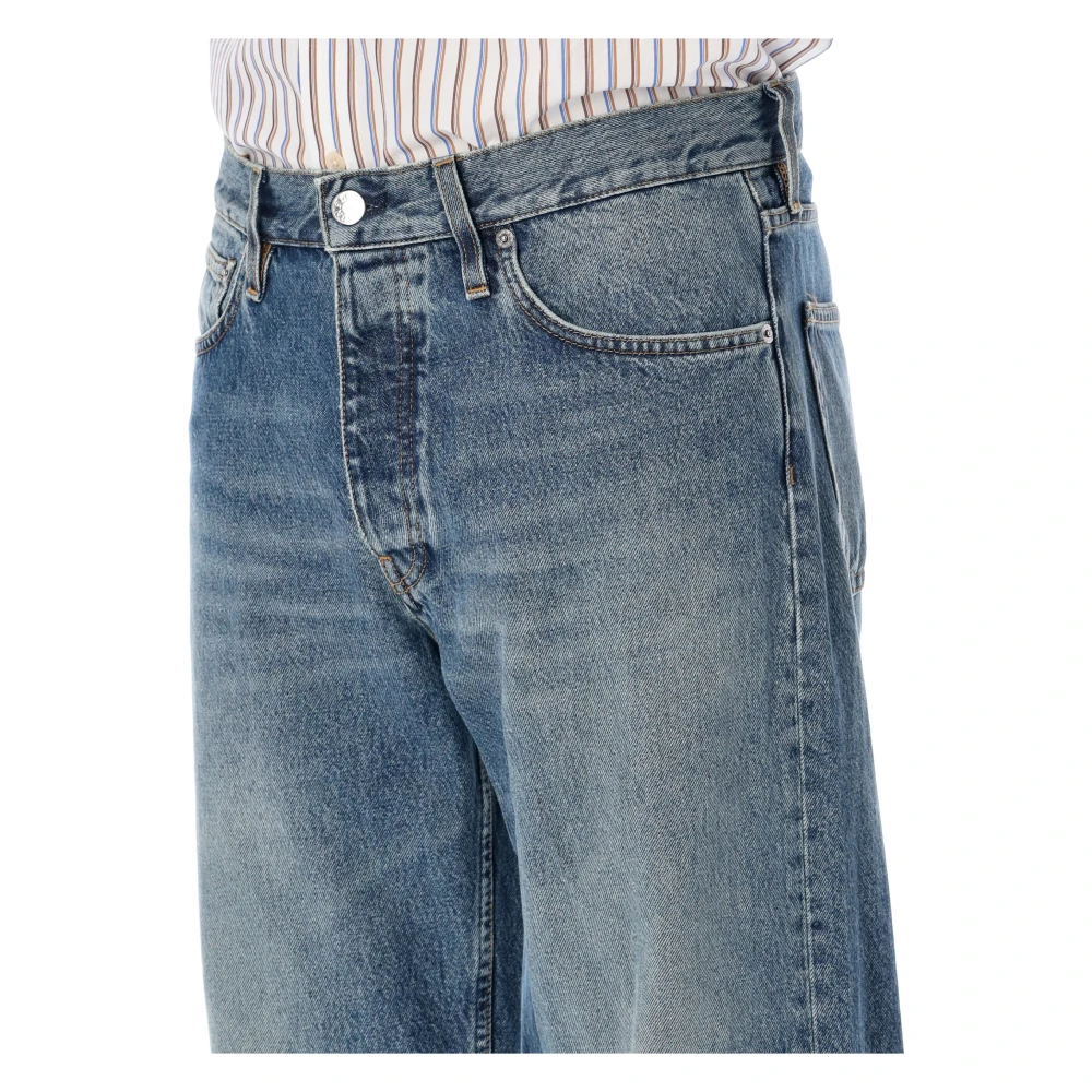 Sunflower Mid Blue Loose Jeans met Distressed Details Blue Heren