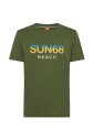 gron-bomuld-kortaermet-t-shirt-med-stor-logo