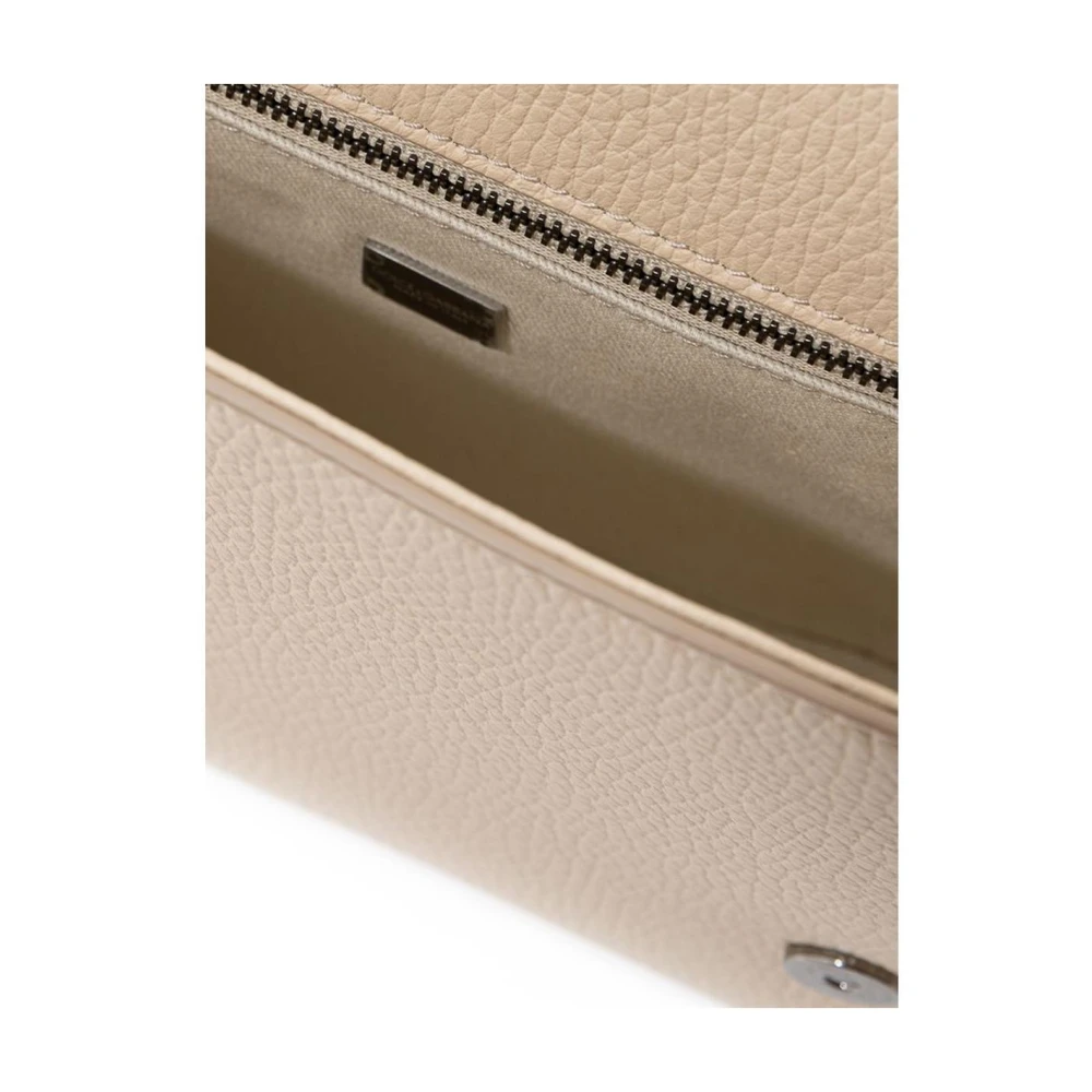 Dolce & Gabbana Stijlvolle Leren Crossbody Tas Beige Heren
