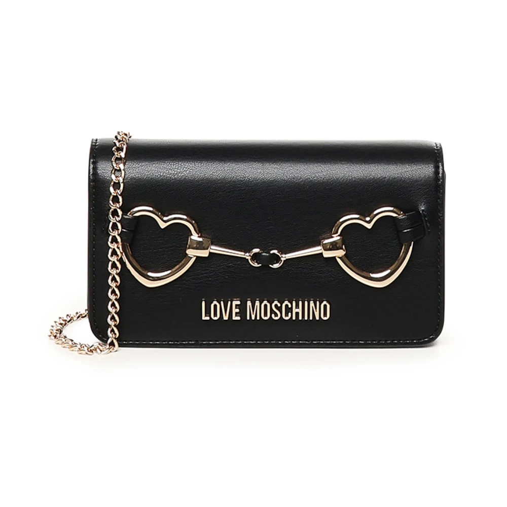 Love Moschino Zwarte Portemonnee met Hartlogo Black Dames