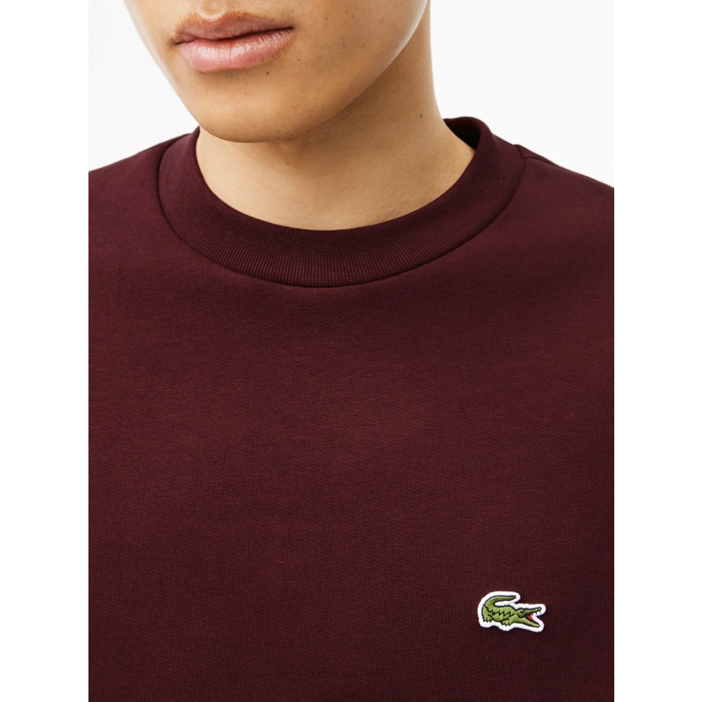 Lacoste Bordeaux Organische Katoenen Sweater Red Heren