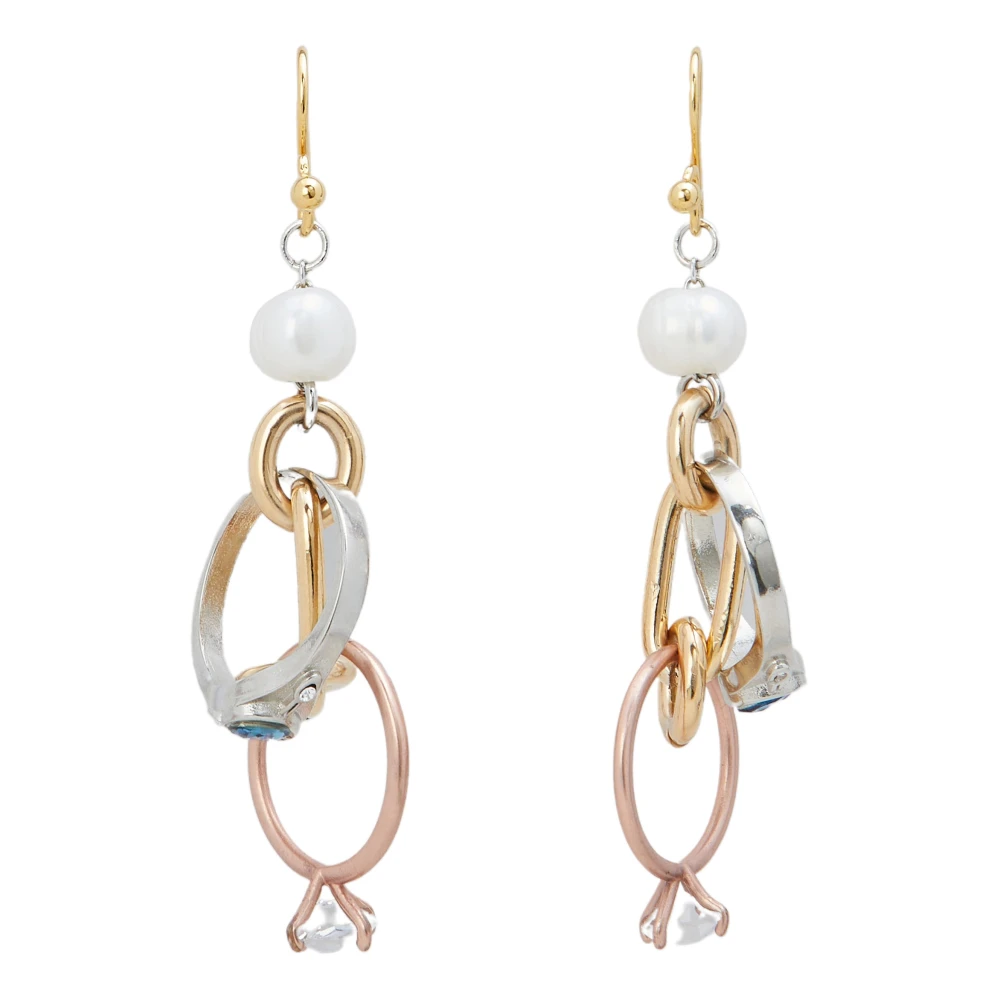 Marni Vrouw Geel Accessoires Dames, One Size, Oorbellen Met Kettingen En Ringen