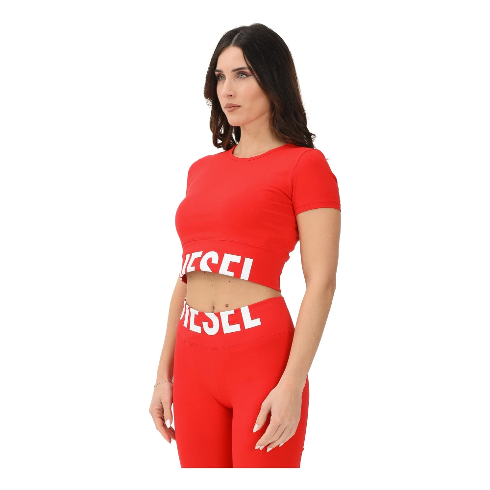 Diesel Vrouw Rood Tops Dames, L, Cropped T-Shirt J02581kya 0Lk 405