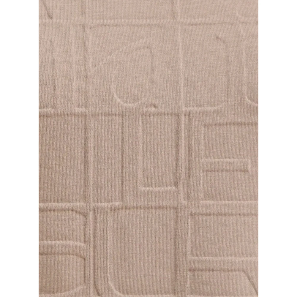 Max Mara Grijze Beige Sportieve Stijl Trui met Logo Relief Brown Dames