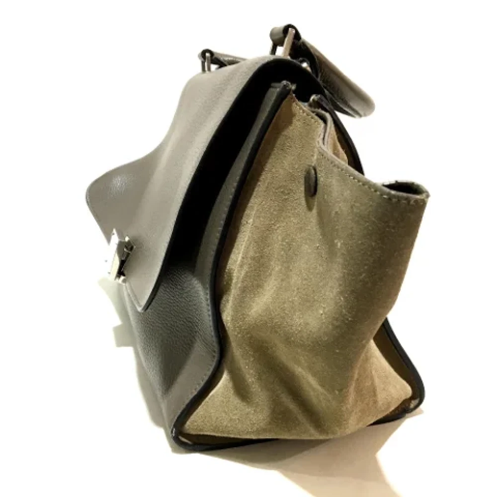 Celine Vintage Pre-owned Leather handbags Green Dames