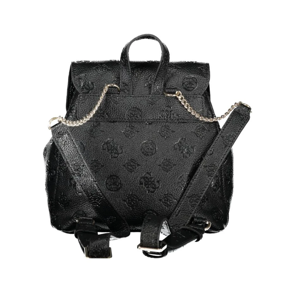 Guess Zwarte polyethyleen rugzak met verstelbare banden Black Dames