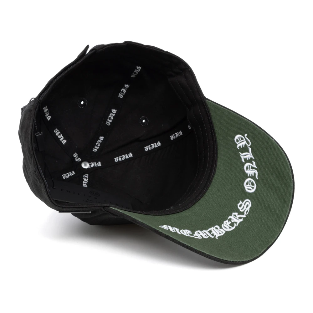 Philipp Plein Verstelbare Hexagon Cap Effen Logo Sluiting Black Heren