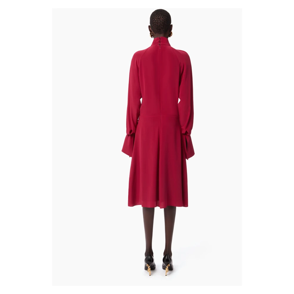 Nina Ricci Roze High Neck Midi Jurk Red Dames