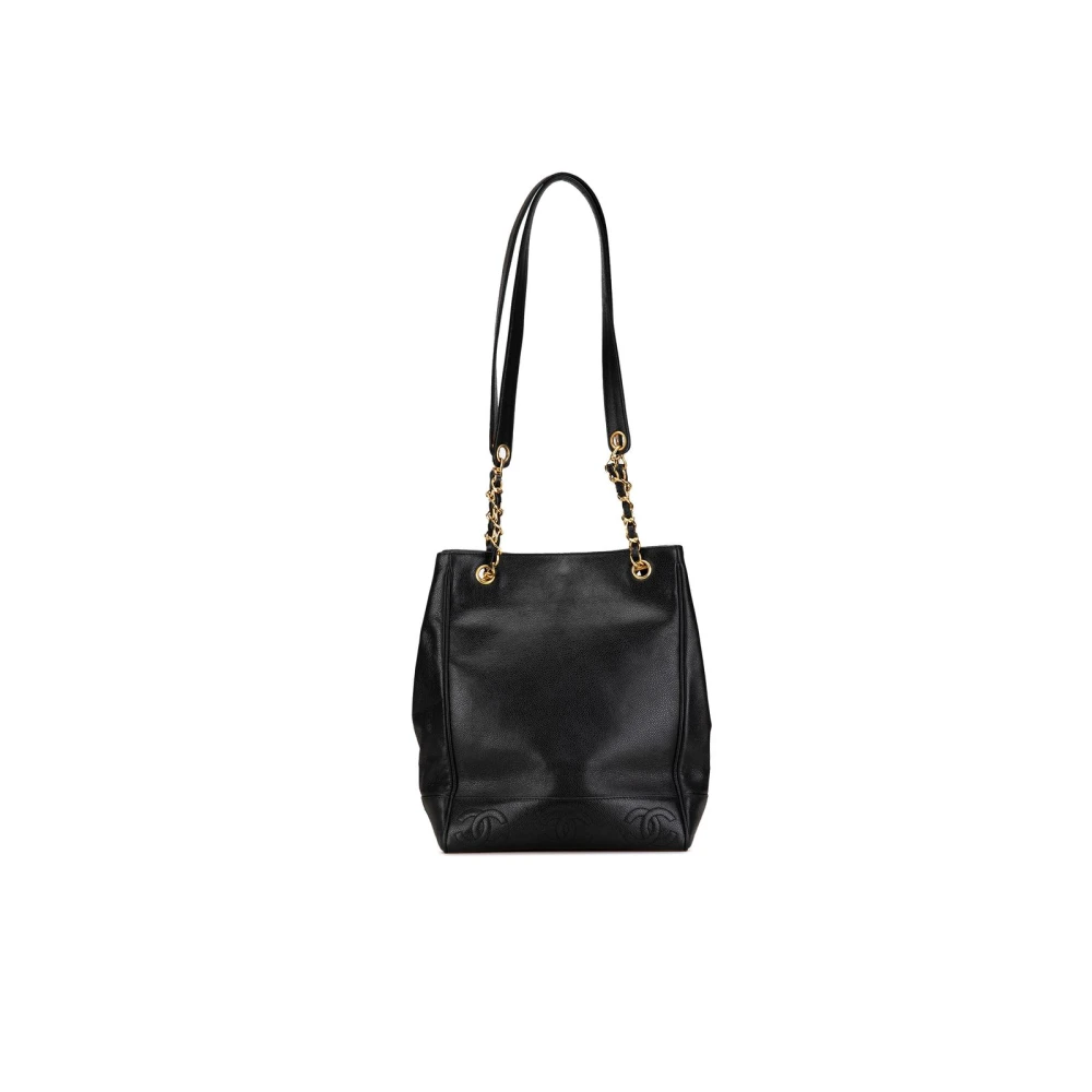Chanel Vintage Women's Black Pre-Owned Triple Cc Caviar Tote