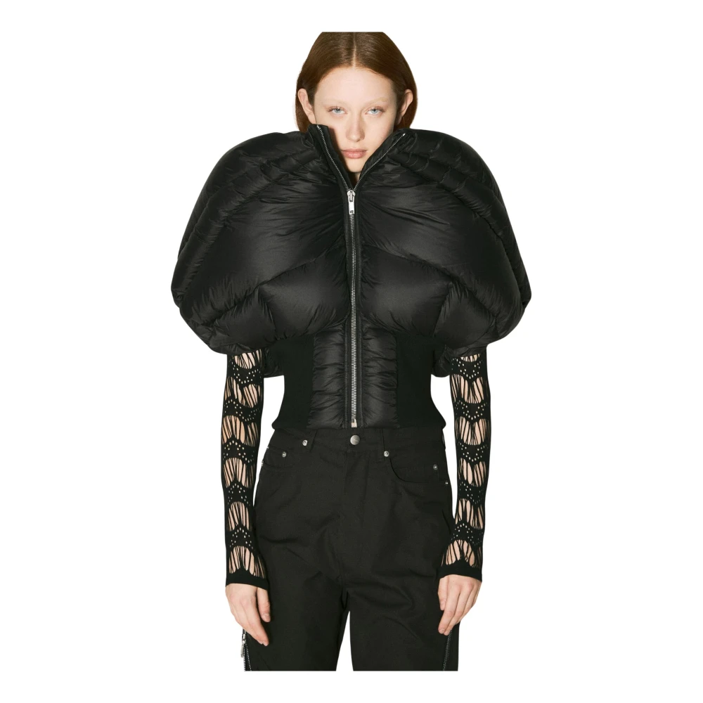 Rick Owens Gewatteerd Vest met Sjaalkraag Black Dames