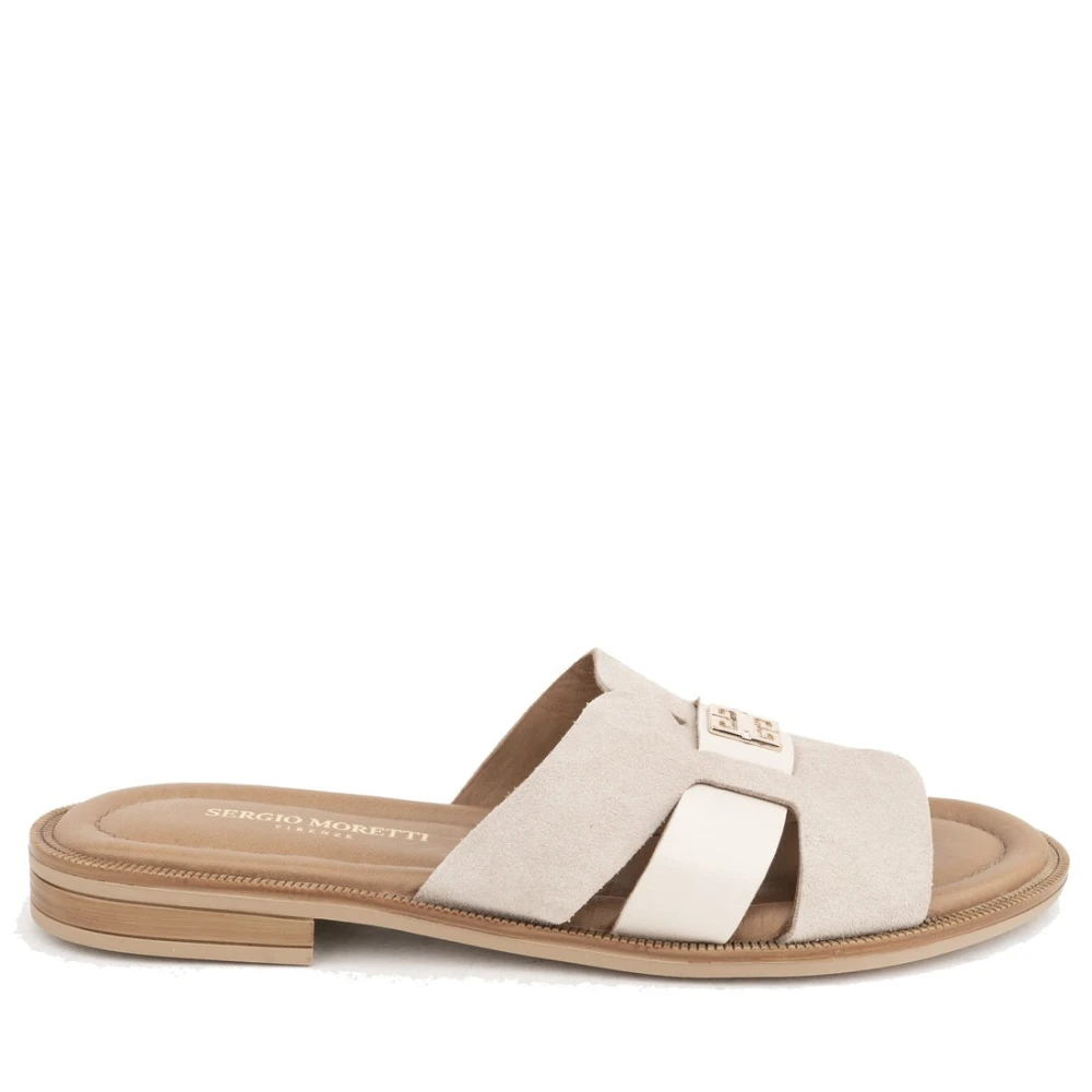 Sergio Moretti Women's Beige Sliders, 8 Uk, Casual Open Slippers