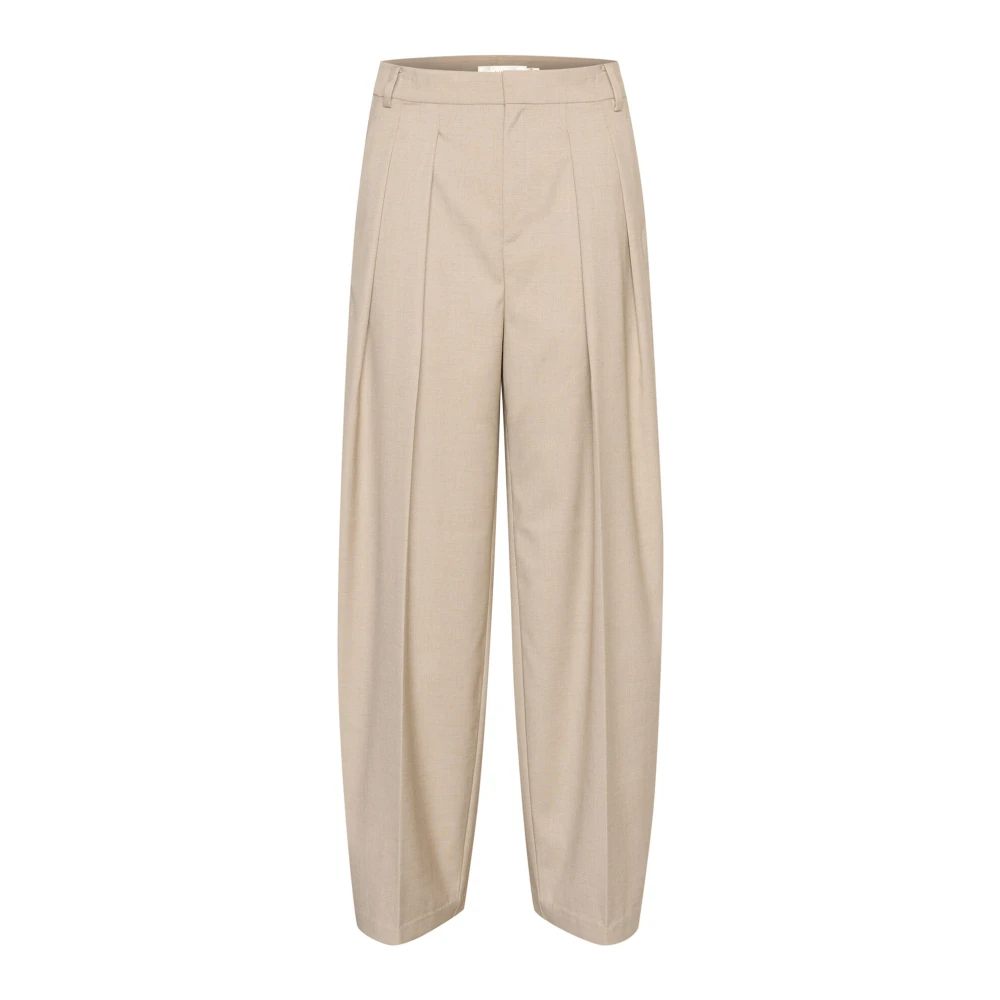 InWear Geplooide broek Tannin Melange Beige Dames