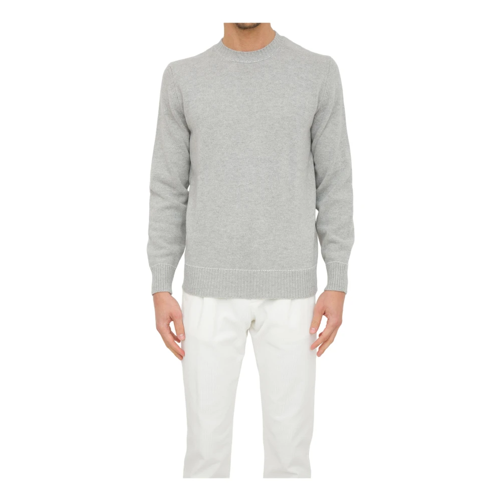 Eleventy Men's Gray Round-Neck Knitwear, Xl, Grigio Round Neck Jumper