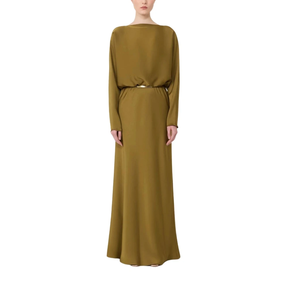 Max Mara Green Gowns, Female, M, Lightweight Satin Dress