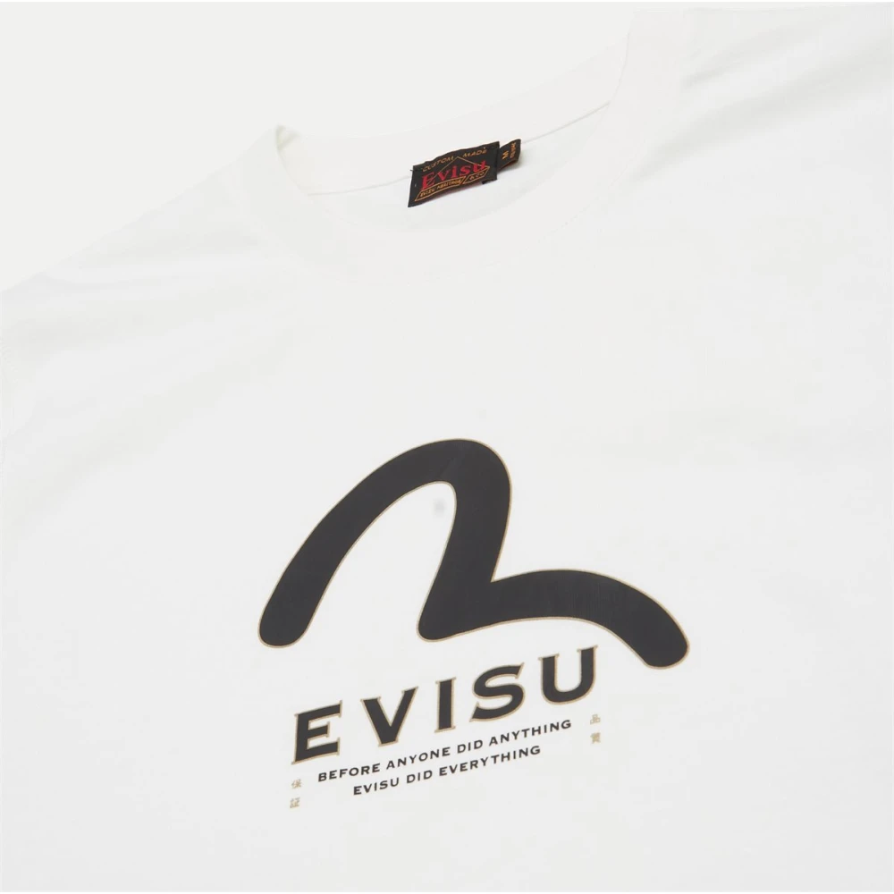 Evisu Wit Katoen Regular Fit T-Shirt White Heren