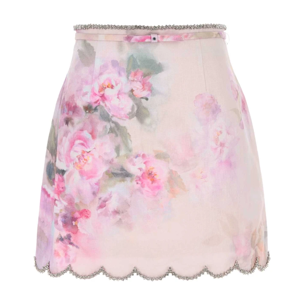 Zimmermann Linnen Crush Mini Rok Multicolor Dames
