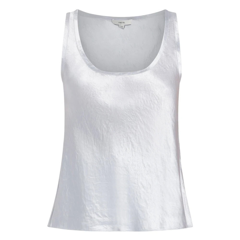 Vince Zilveren Casual Tanktop met Ruwe Rand Gray Dames
